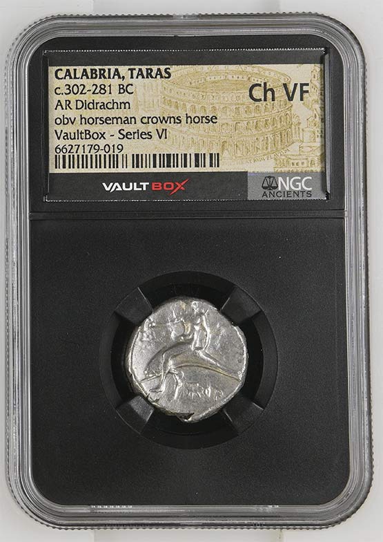 Greek c.302-281 BC Dolphin Silver Didrachm NGC Ch VF - Series VI Front
