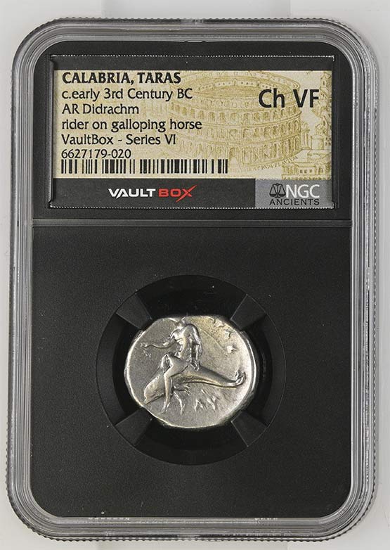Greek c.early 3rd Century BC Dolphin Silver Didrachm NGC Ch VF - Series VI Front