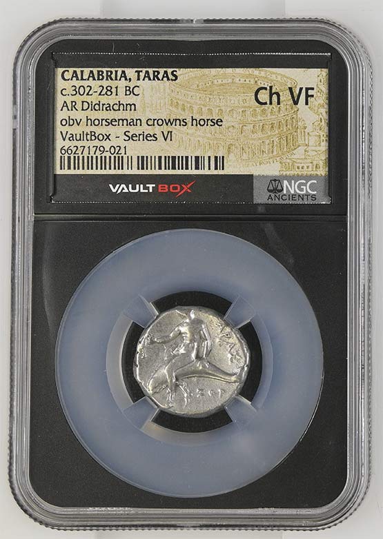 Greek c.302-281 BC Dolphin Silver Didrachm NGC Ch VF - Series VI Front