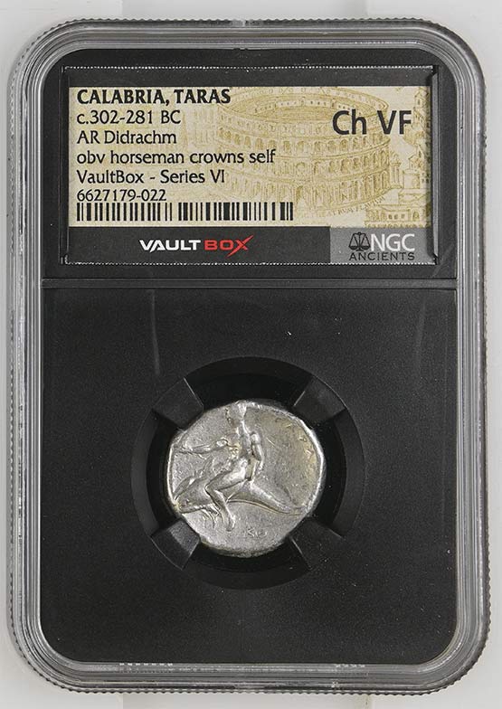 Greek c.302-281 BC Dolphin Silver Didrachm NGC Ch VF - Series VI Front