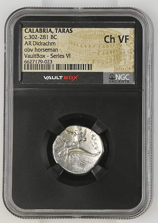 Greek c.302-281 BC Dolphin Silver Didrachm NGC Ch VF - Series VI Front