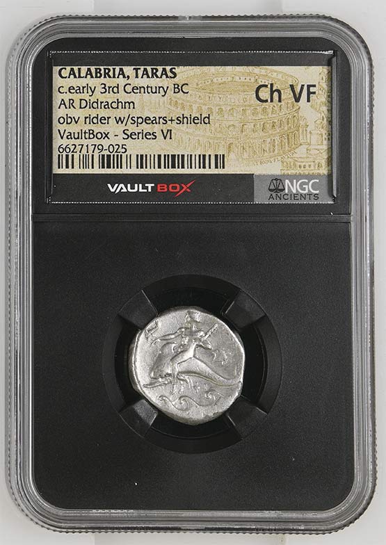 Greek c.early 3rd Century BC Dolphin Silver Didrachm NGC Ch VF - Series VI Front
