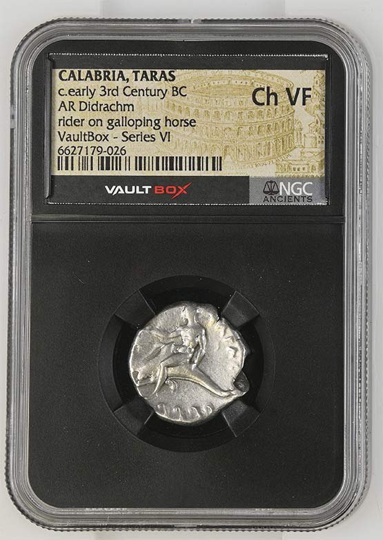 Greek c.early 3rd Century BC Dolphin Silver Didrachm NGC Ch VF - Series VI Front