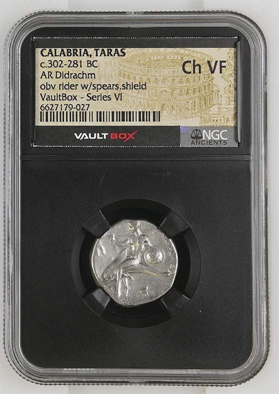 Greek c.302-281 BC Dolphin Silver Didrachm NGC Ch VF - Series VI Front