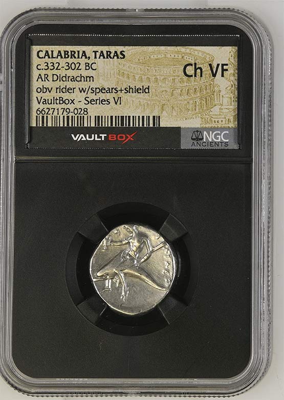 Greek c.332-302 BC Dolphin Silver Didrachm NGC Ch VF - Series VI Front