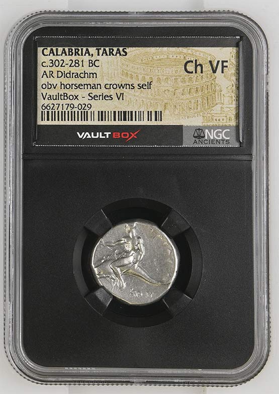 Greek c.302-281 BC Dolphin Silver Didrachm NGC Ch VF - Series VI Front