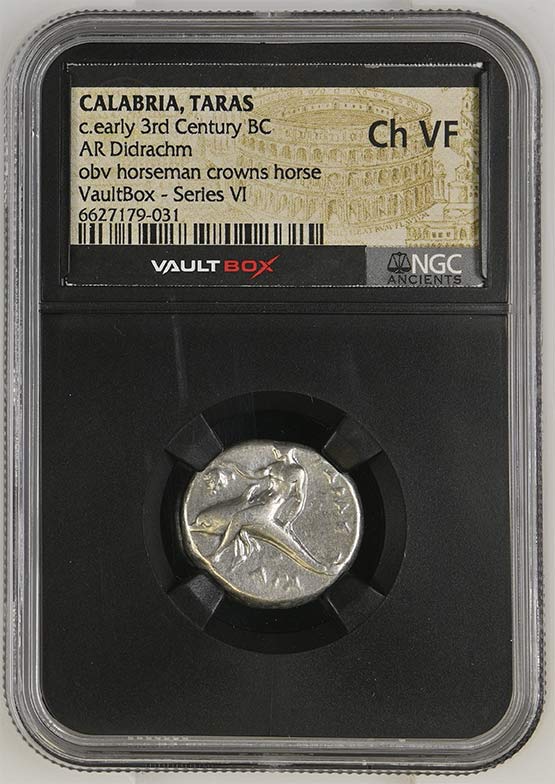 Greek c.early 3rd Century BC Dolphin Silver Didrachm NGC Ch VF - Series VI Front