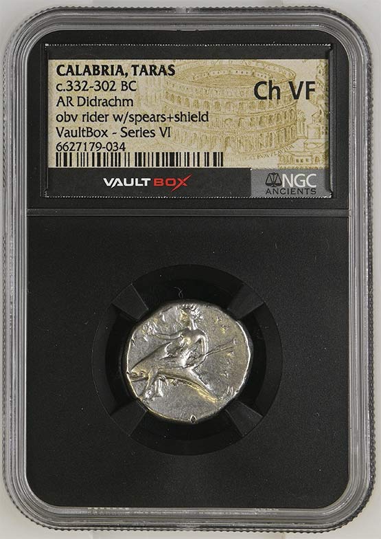 Greek c.332-302 BC Dolphin Silver Didrachm NGC Ch VF - Series VI Front