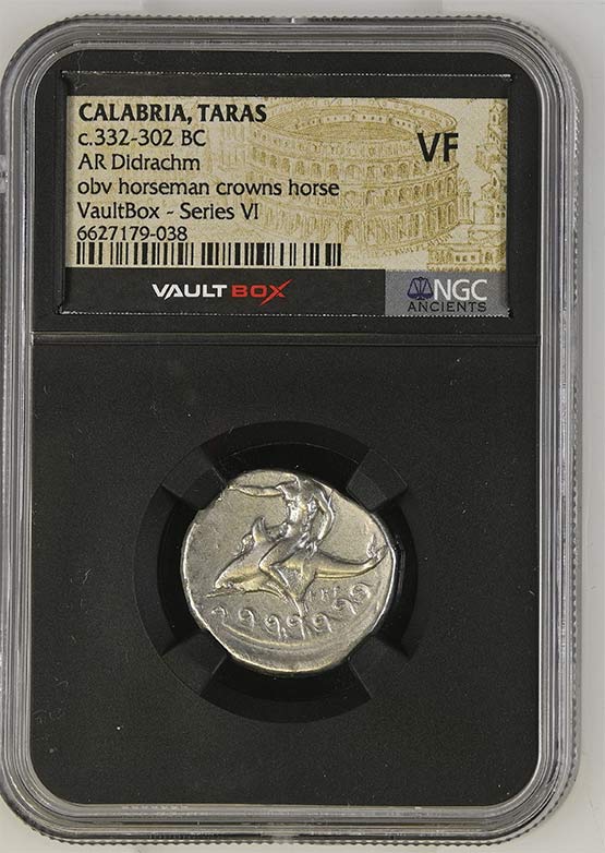 Greek c.332-302 BC Dolphin Silver Didrachm NGC VF - Series VI Front