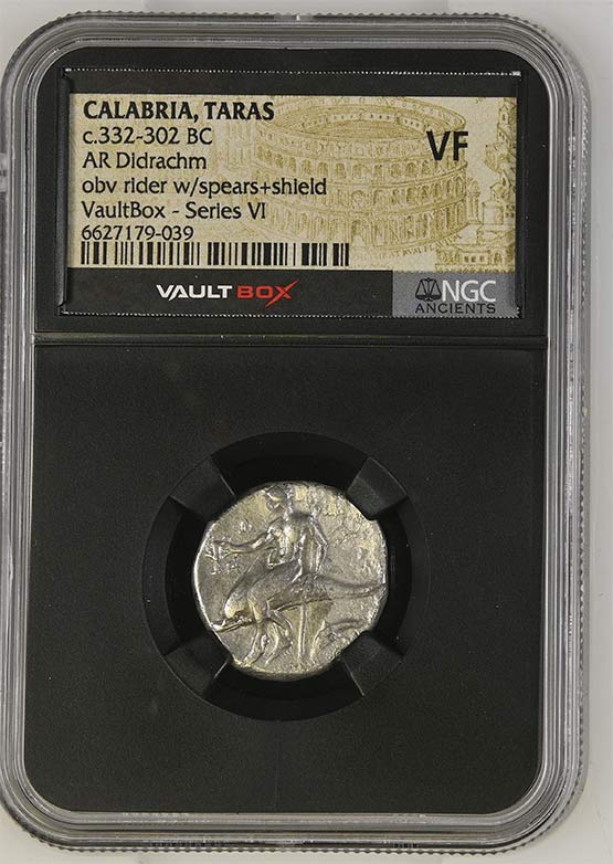 Greek c.332-302 BC Dolphin Silver Didrachm NGC VF - Series VI Front