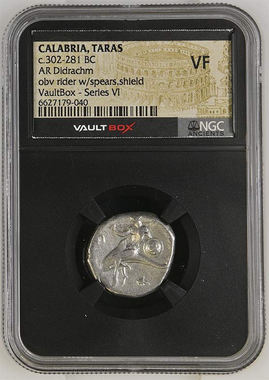 Greek c.302-281 BC Dolphin Silver Didrachm NGC VF - Series VI Front