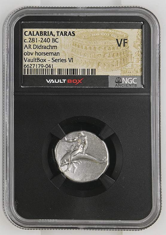 Greek c.281-240 BC Dolphin Silver Didrachm NGC VF - Series VI Front