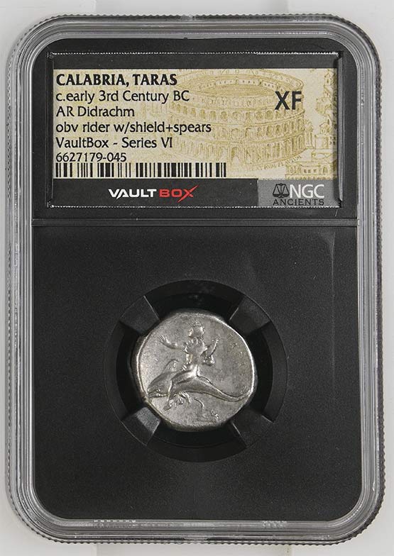 Greek c.early 3rd Century BC Dolphin Silver Didrachm NGC XF - Series VI Front