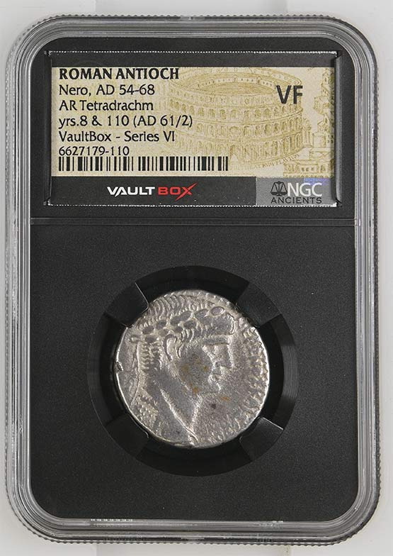 Roman Antioch AD 54-68 Nero Silver Tetradrachm NGC VF - Series VI Front