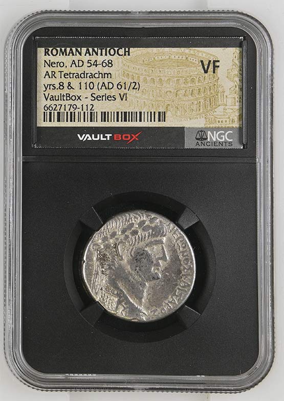 Roman Antioch AD 54-68 Nero Silver Tetradrachm NGC VF - Series VI Front
