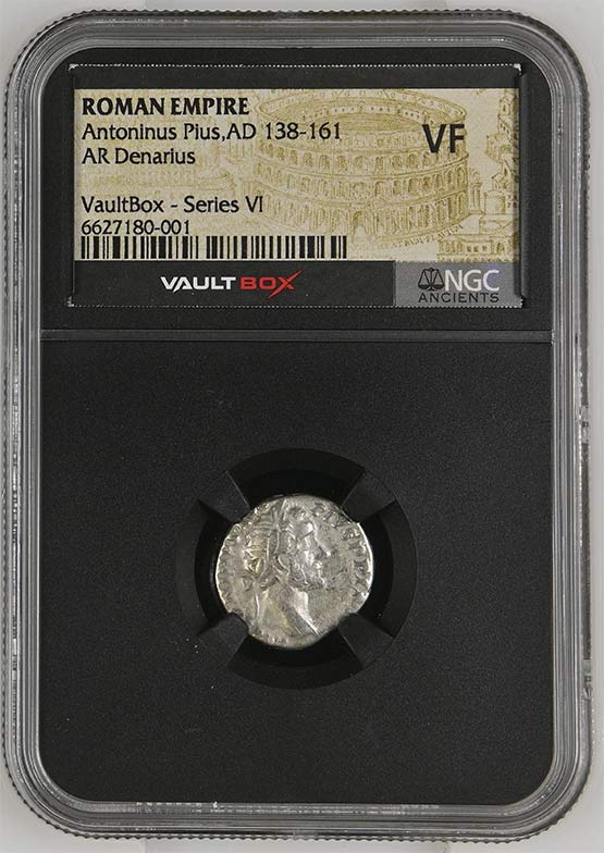 Roman Empire AD 138-161 Antoninus Pius Silver Denarius NGC VF - Series VI Front