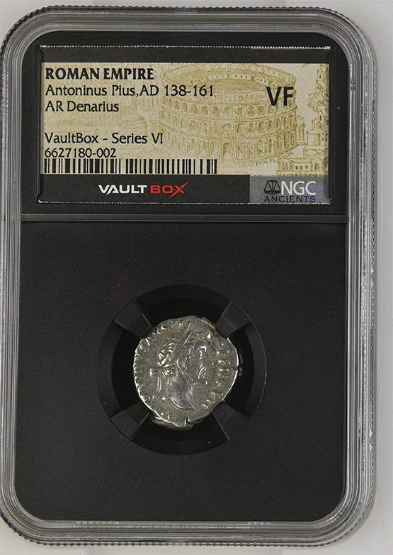 Roman Empire AD 138-161 Antoninus Pius Silver Denarius NGC VF - Series VI Front