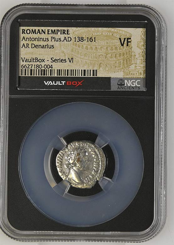 Roman Empire AD 138-161 Antoninus Pius Silver Denarius NGC VF - Series VI Front