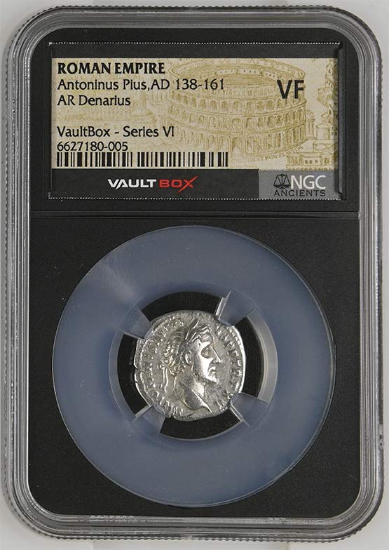 Roman Empire AD 138-161 Antoninus Pius Silver Denarius NGC VF - Series VI Front