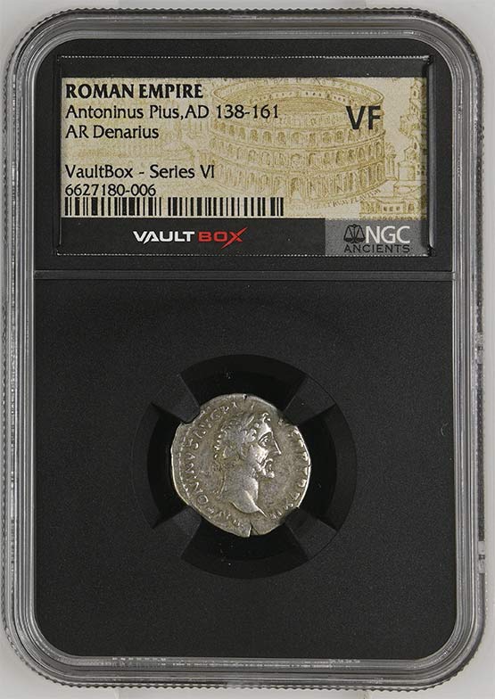 Roman Empire AD 138-161 Antoninus Pius Silver Denarius NGC VF - Series VI Front