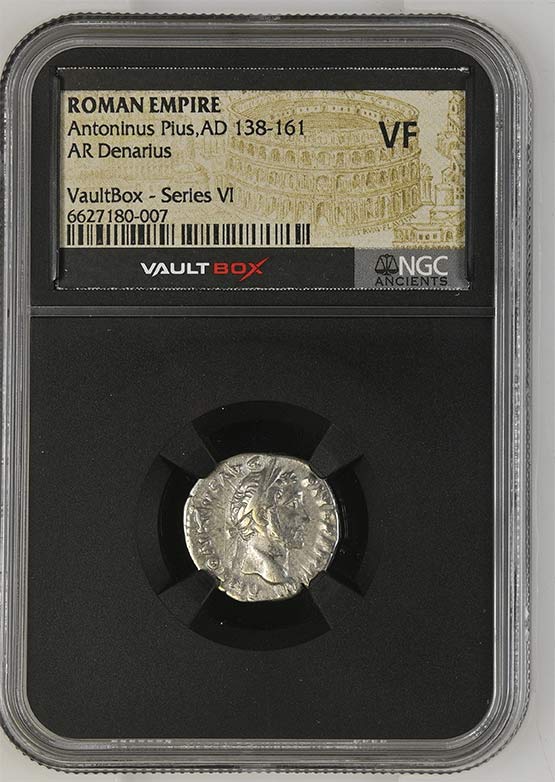 Roman Empire AD 138-161 Antoninus Pius Silver Denarius NGC VF - Series VI Front