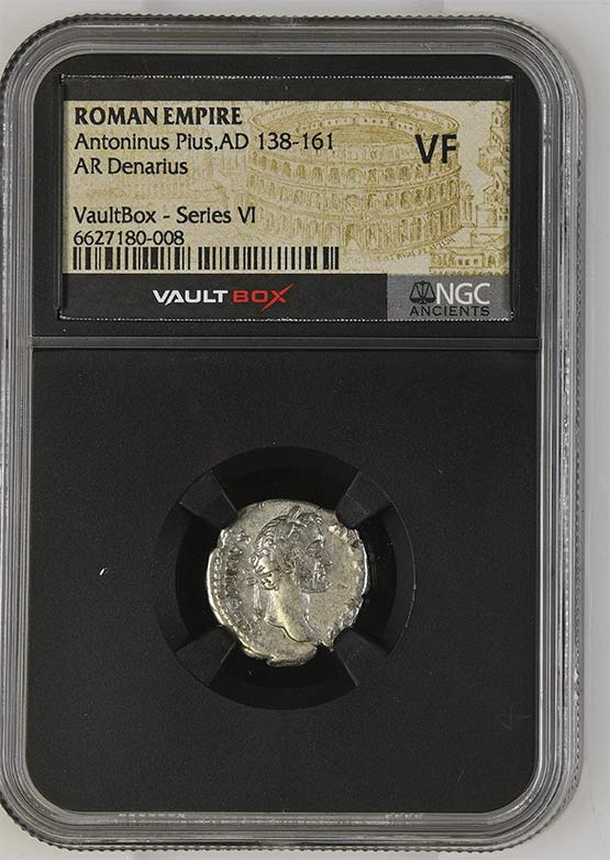 Roman Empire AD 138-161 Antoninus Pius Silver Denarius NGC VF - Series VI Front