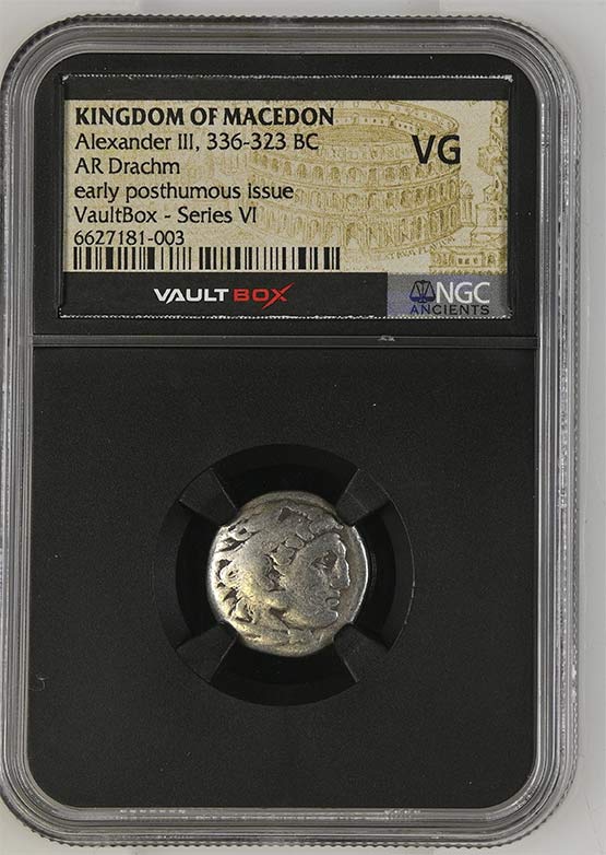Greek 336-323 BC Alexander The Great Silver Drachm NGC VG - Series VI Front