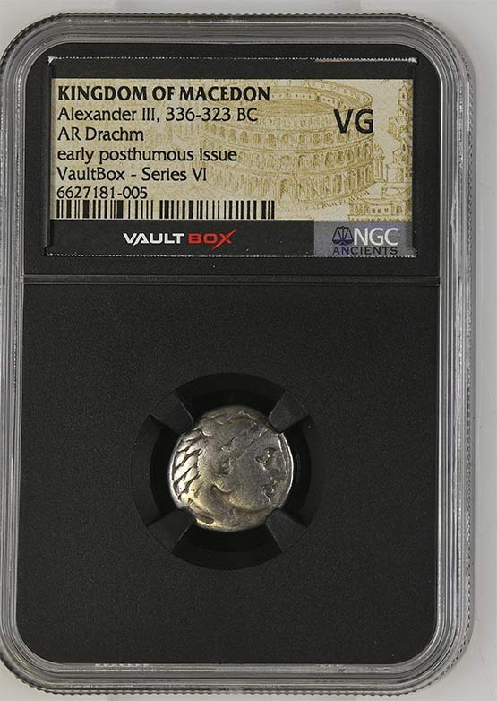 Greek 336-323 BC Alexander The Great Silver Drachm NGC VG - Series VI Front