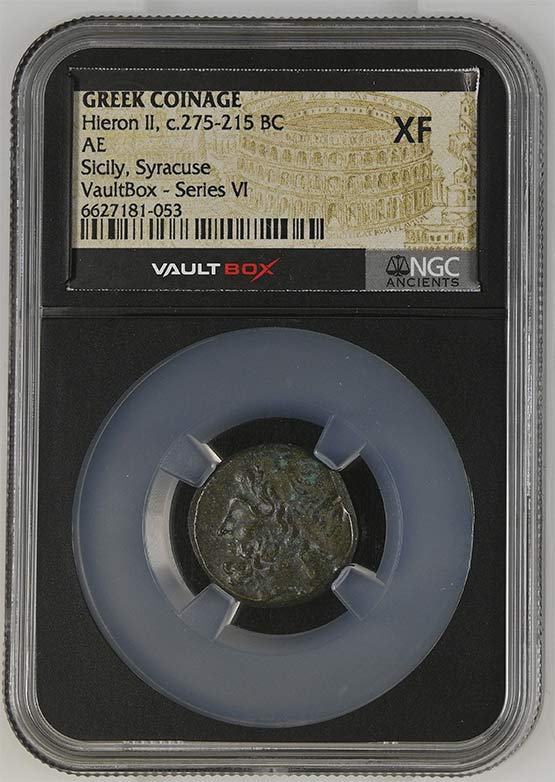 Greek Syracuse c.275-215 BC Hieron II Bronze AE NGC XF - Series VI Front