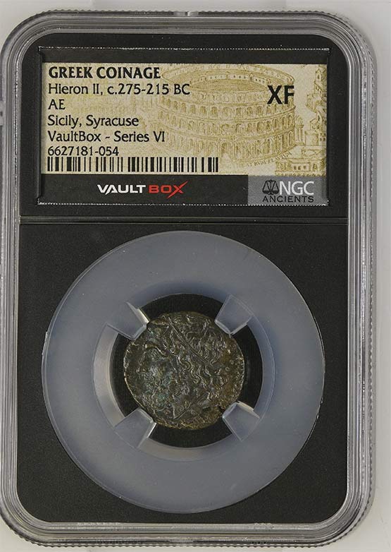Greek Syracuse c.275-215 BC Hieron II Bronze AE NGC XF - Series VI Front