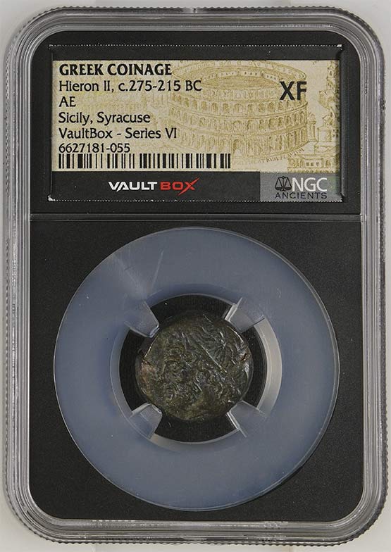 Greek Syracuse c.275-215 BC Hieron II Bronze AE NGC XF - Series VI Front