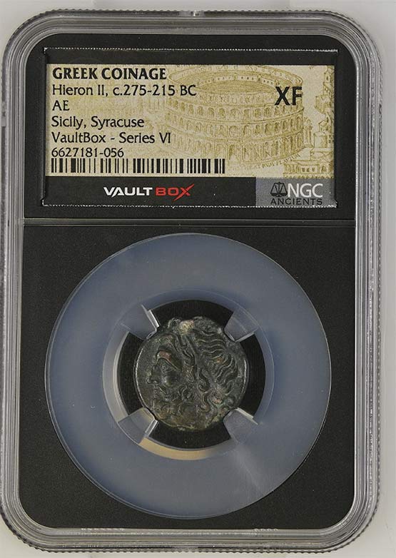 Greek Syracuse c.275-215 BC Hieron II Bronze AE NGC XF - Series VI Front