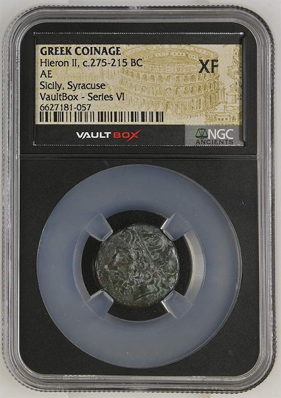 Greek Syracuse c.275-215 BC Hieron II Bronze AE NGC XF - Series VI Front