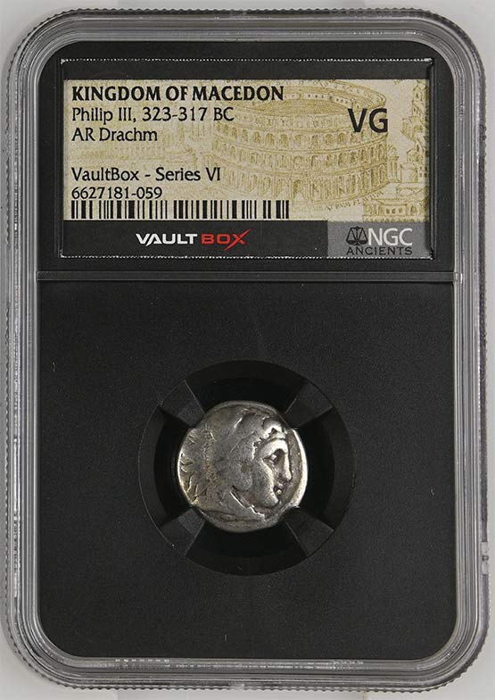 Greek 323-317 BC Philip III Silver Drachm NGC VG - Series VI Front