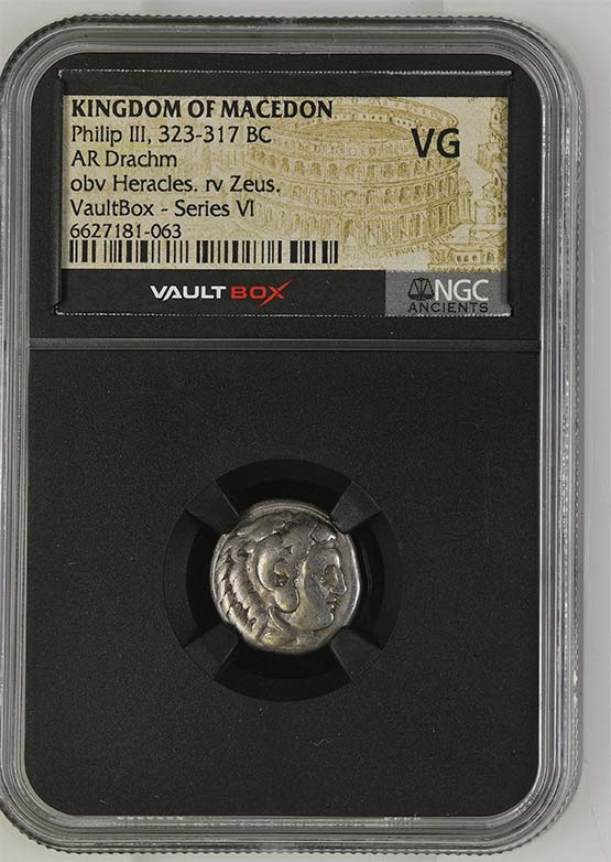 Greek 323-317 BC Philip III Silver Drachm NGC VG - Series VI Front
