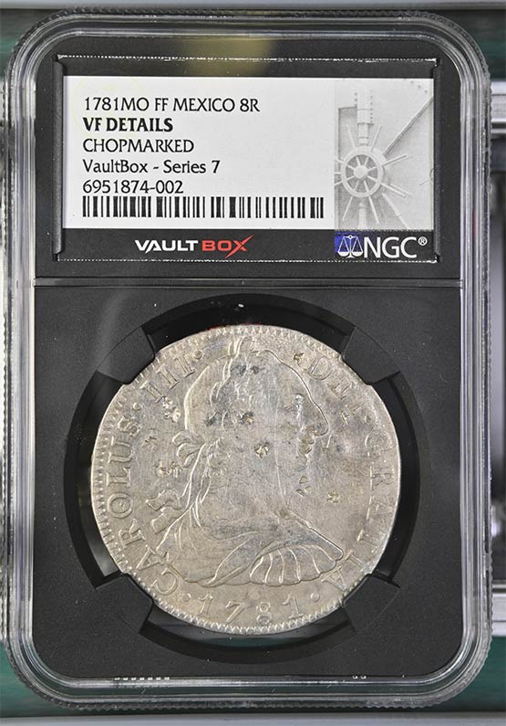 1781MO FF Mexico 8 Reales NGC VF Details Chopmarked Front