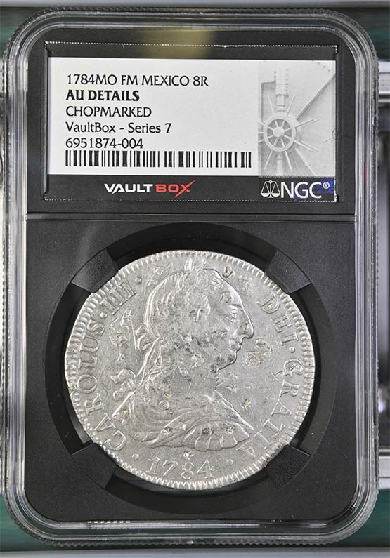 1784MO FM Mexico 8 Reales NGC AU Details Chopmarked Front