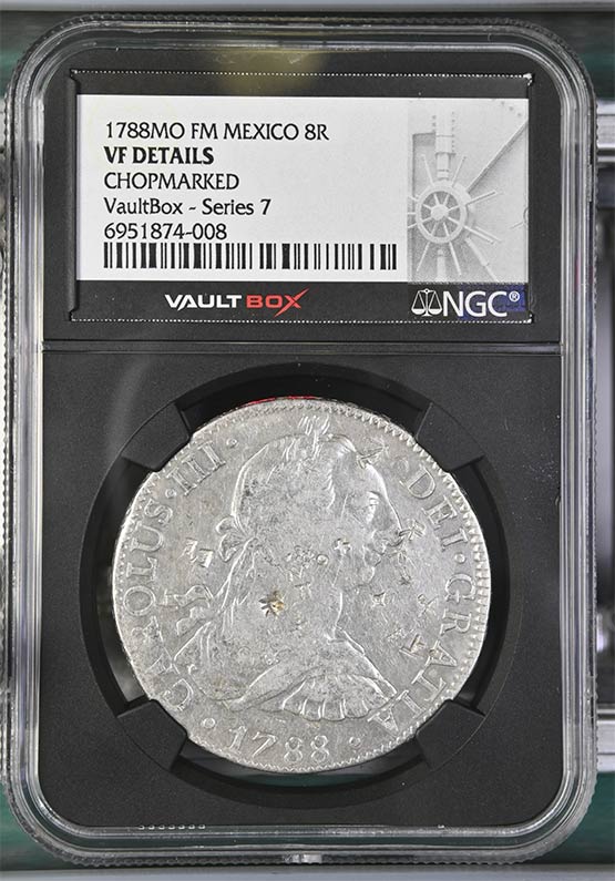 1788MO FM Mexico 8 Reales NGC VF Details Chopmarked Front
