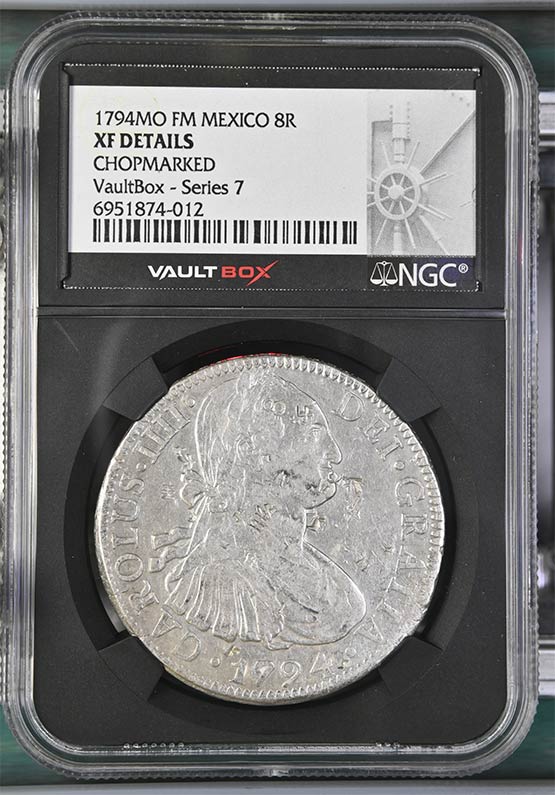 1794MO FM Mexico 8 Reales NGC XF Details Chopmarked Front