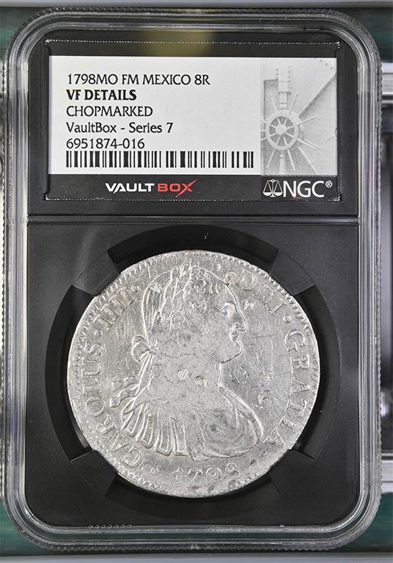 1798MO FM Mexico 8 Reales NGC VF Details Chopmarked Front