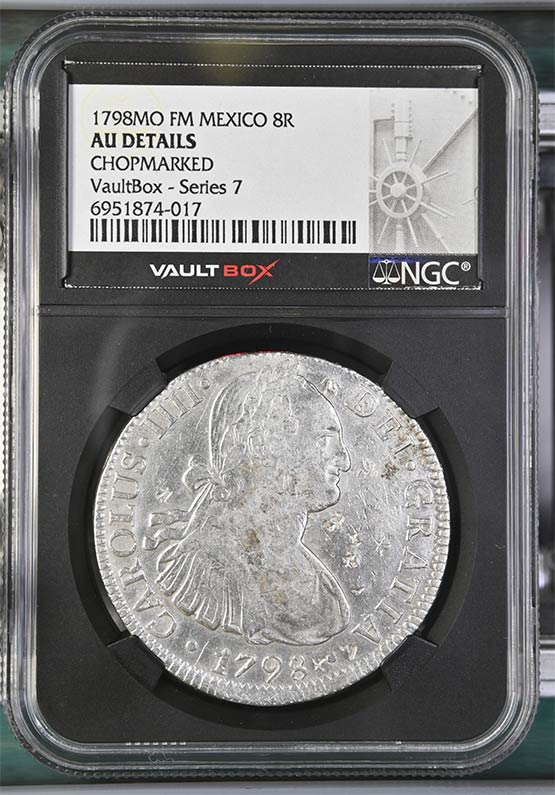 1798MO FM Mexico 8 Reales NGC AU Details Chopmarked Front
