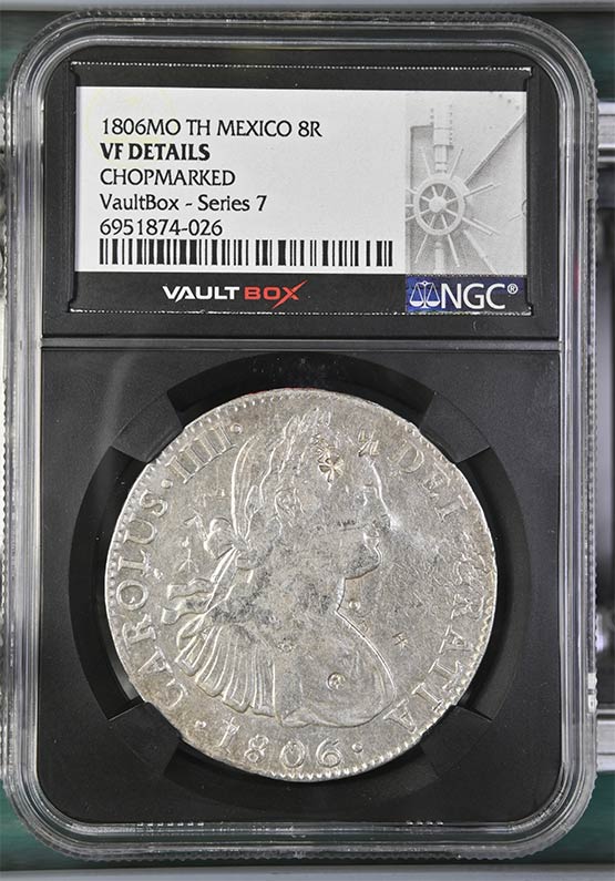 1806MO TH Mexico 8 Reales NGC VF Details Chopmarked Front