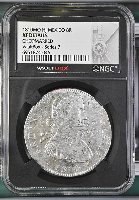 1810MO HJ Mexico 8 Reales NGC XF Details Chopmarked Front