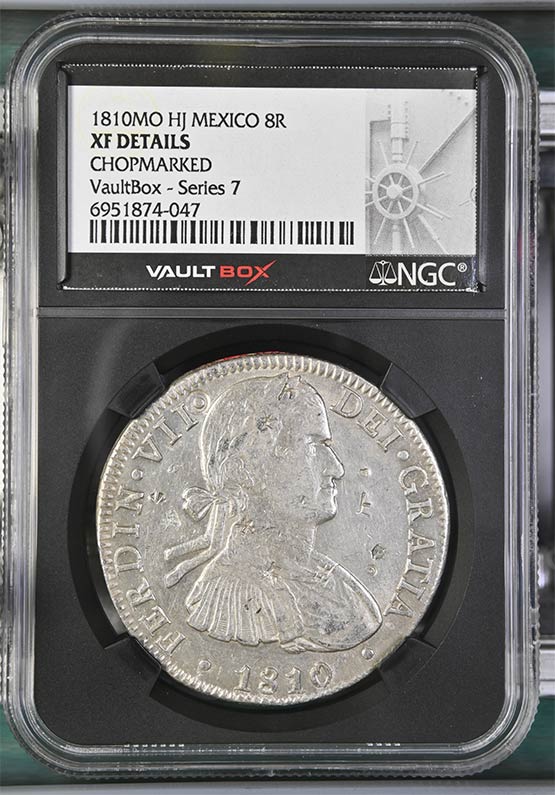 1810MO HJ Mexico 8 Reales NGC XF Details Chopmarked Front