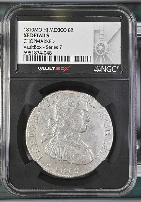 1810MO HJ Mexico 8 Reales NGC XF Details Chopmarked Front
