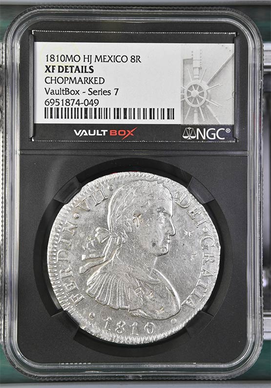 1810MO HJ Mexico 8 Reales NGC XF Details Chopmarked Front