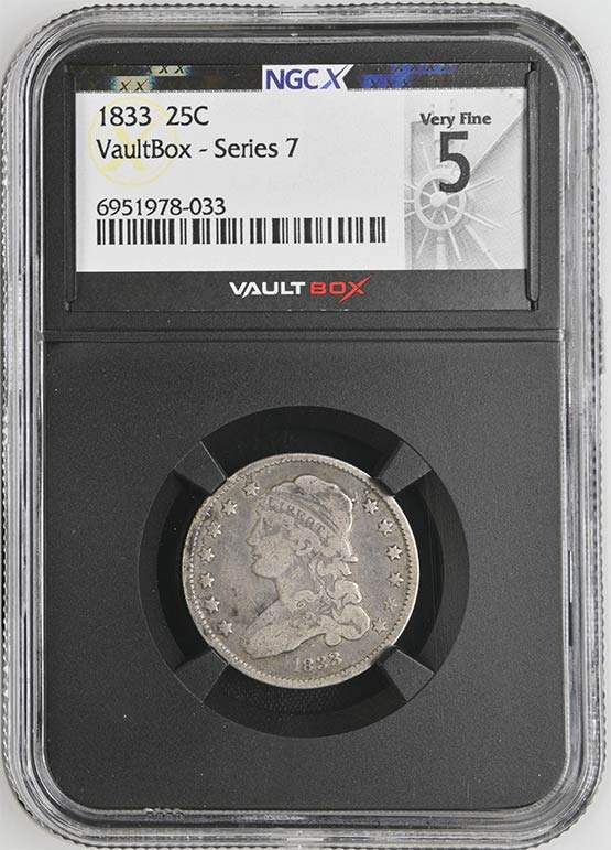 1833 Capped Bust Quarter NGCX Very Fine 5 Front