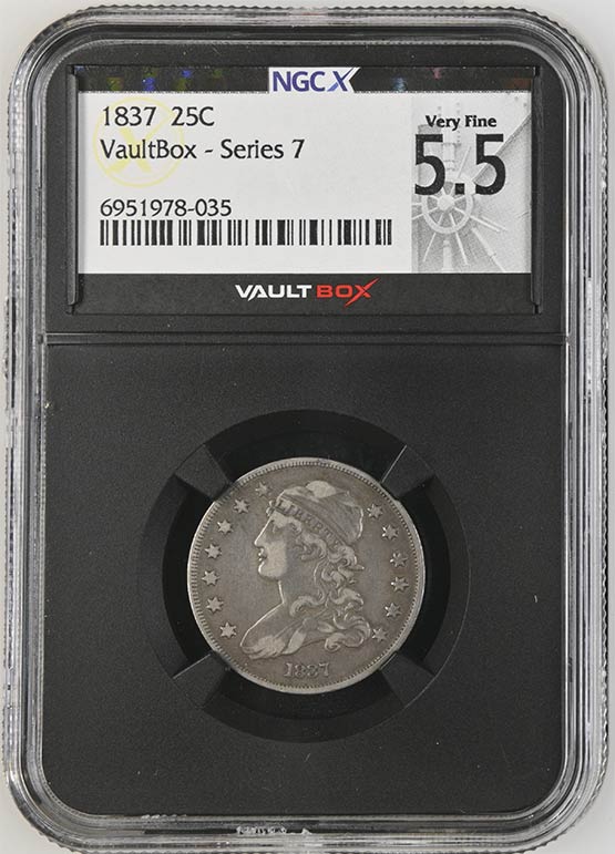 1837 Capped Bust Quarter NGCX Very Fine 5.5 Front