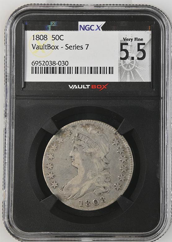 1808 Capped Bust Half Dollar NGCX Very Fine 5.5 Front
