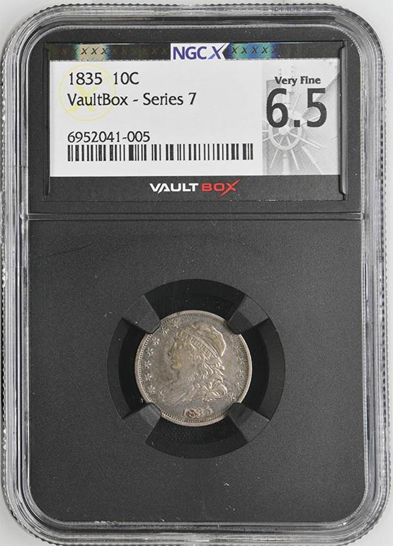 1835 Capped Bust Dime NGCX Very Fine 6.5 Front
